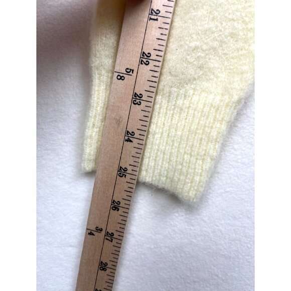 Something Navy Yellow Alpaca blend v neck faux‎ wrap Sweater size S - Picture 8 of 8